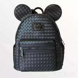 Mickey Mouse Woven Black Loungefly Mini Backpack